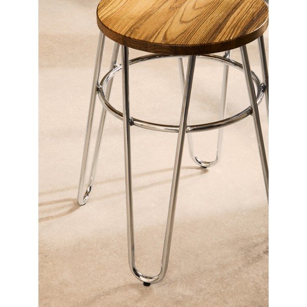 Sudraba krāsas/dabīga toņa gobas masīvkoka ķeblis District – Premier Housewares-image-4