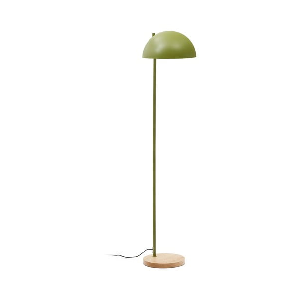 Zaļa/dabīga toņa stāvlampa ar metāla abažūru (augstums 150 cm) Catlar – Kave Home