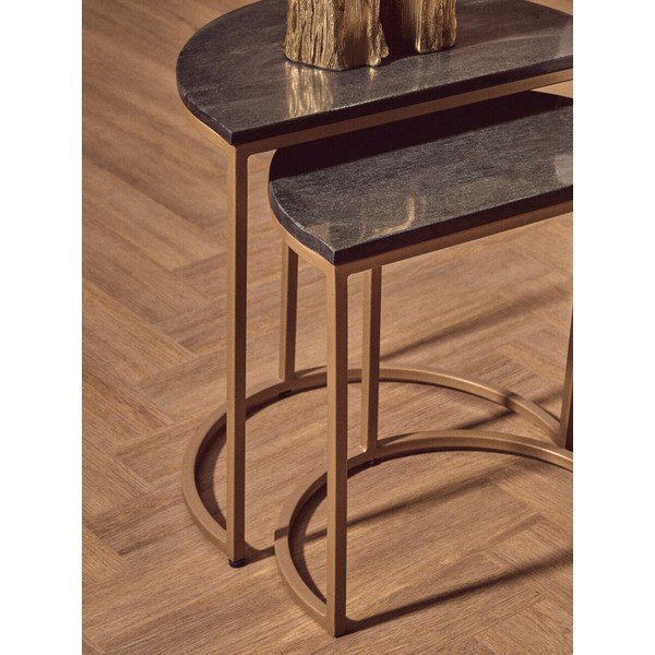 Sānu galdiņi (2 gab.) ar marmora virsmu 28x45 cm Varana – Premier Housewares-image-3