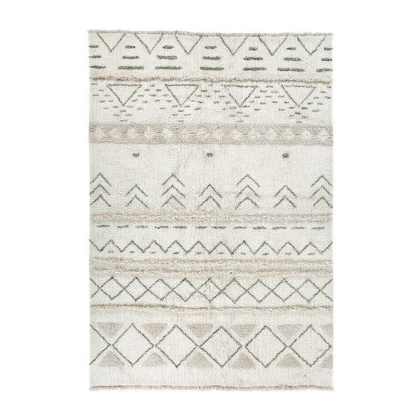 Krēmkrāsas mazgājams/ar rokām darināts vilnas paklājs 140x200 cm Lakota Day – Lorena Canals