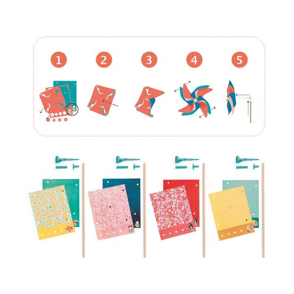 Komplekts 4 vējdzirnavu izgatavošanai Djeco-image-2