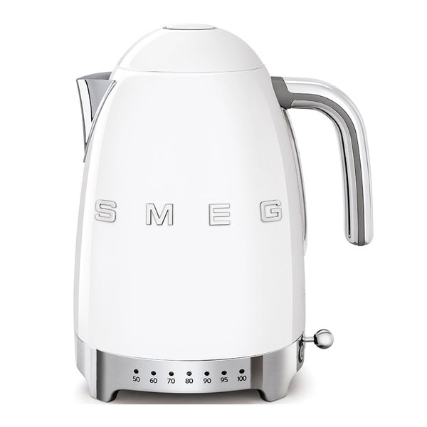 Balta nerūsējošā tērauda elektriskā tējkanna 1,7 l Retro Style – SMEG