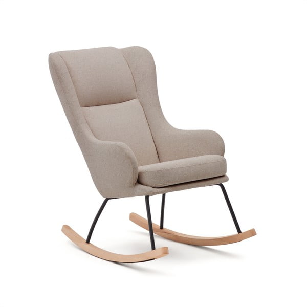 Bēšs šūpuļkrēsls  no buklē auduma Maustin – Kave Home