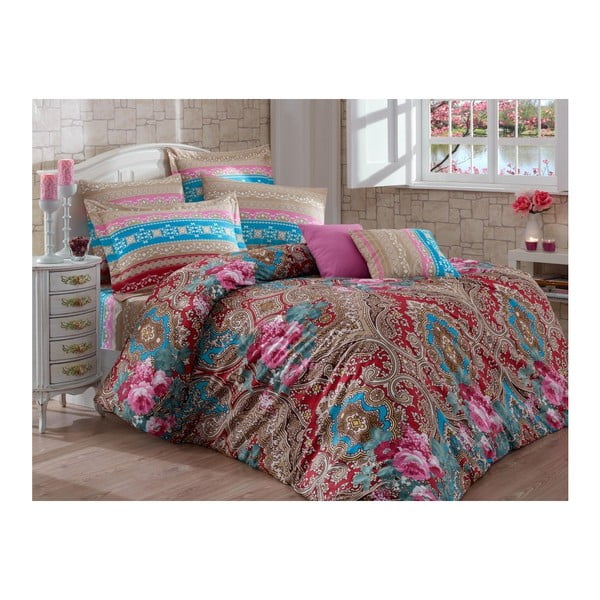 Krāsaina gultas veļa divguļamai gultai ar pārklāju Dilem, 200 x 220 cm