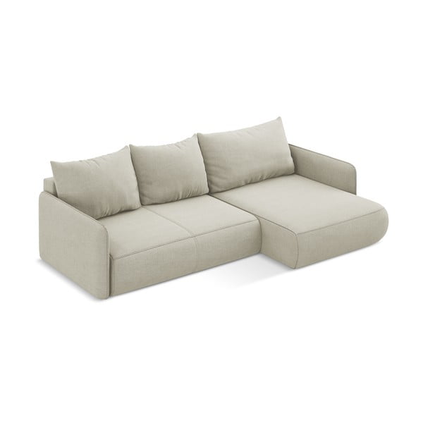 Krēmkrāsas salokāms/ar uzglabāšanas vietu stūra dīvāns (ar labo stūri) Nanea – Makamii-image-4