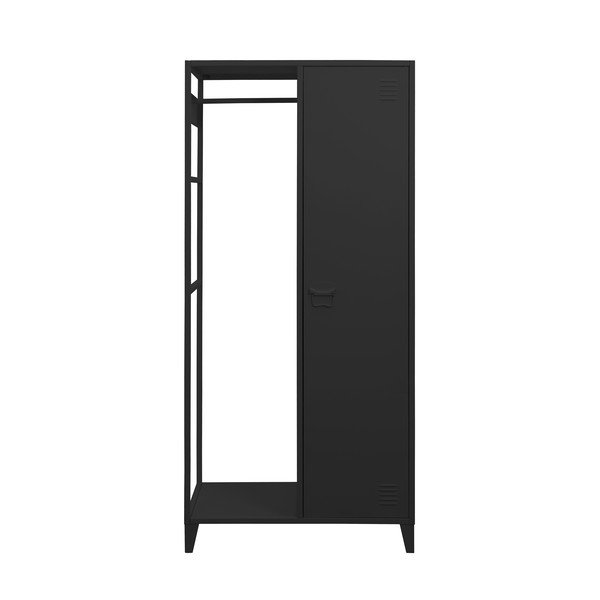Melns atvērta tipa metāla drēbju skapis 80x175 cm Salino – Støraa
