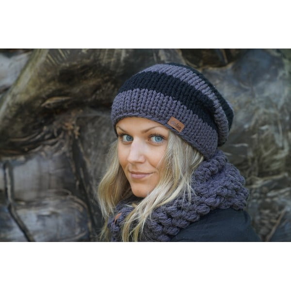 Ar rokām adīta DOKE Stripes Beanie cepure-image-4