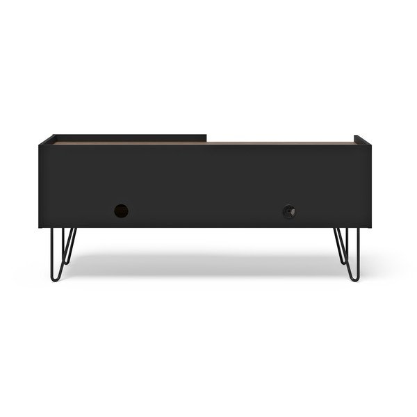 Melns/brūns TV galdiņš ar riekstkoka imitāciju 140x59 cm Nina – TemaHome-image-3