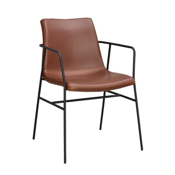Brūns ēdamistabas krēsls ar mākslīgās ādas sēdekli Rowico Huntingbay