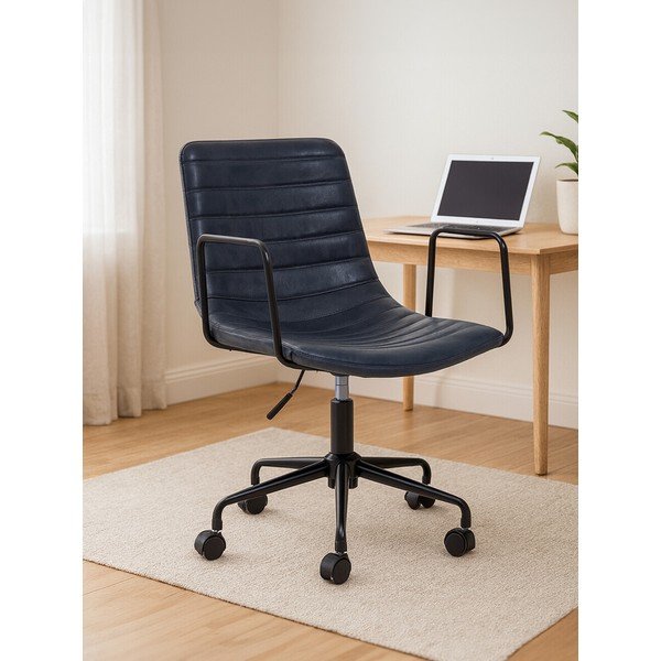 Tumši pelēks mākslīgās ādas biroja krēsls Forbes – Premier Housewares-image-1