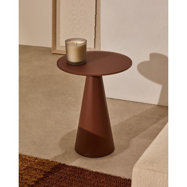 Apaļš sānu galdiņš ar stikla galda virsmu ø 35 cm Wilshire – Kave Home-image-1