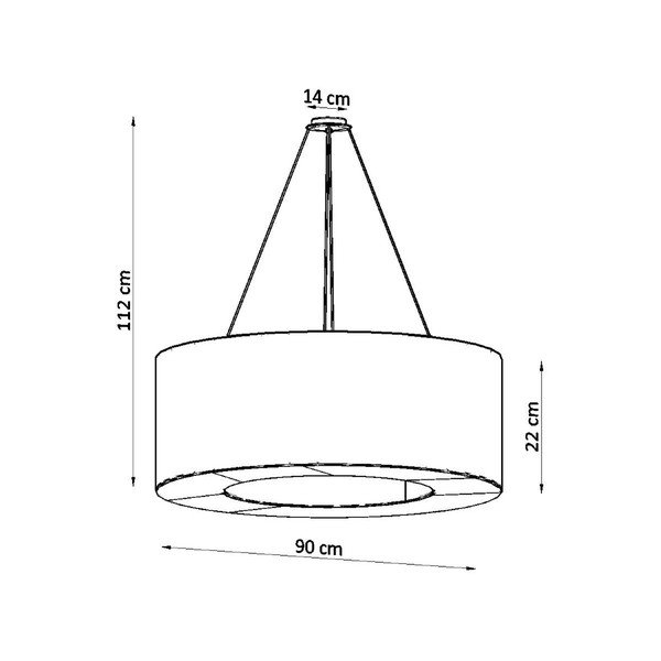 Balta piekaramā lampa ar auduma abažūru ø 90 cm Galata – Sollux-image-4