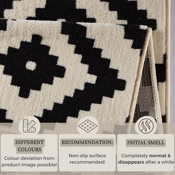 Melns un krēmkrāsas paklājs Hanse Home Hamla Diamond, 80 x 150 cm-image-4