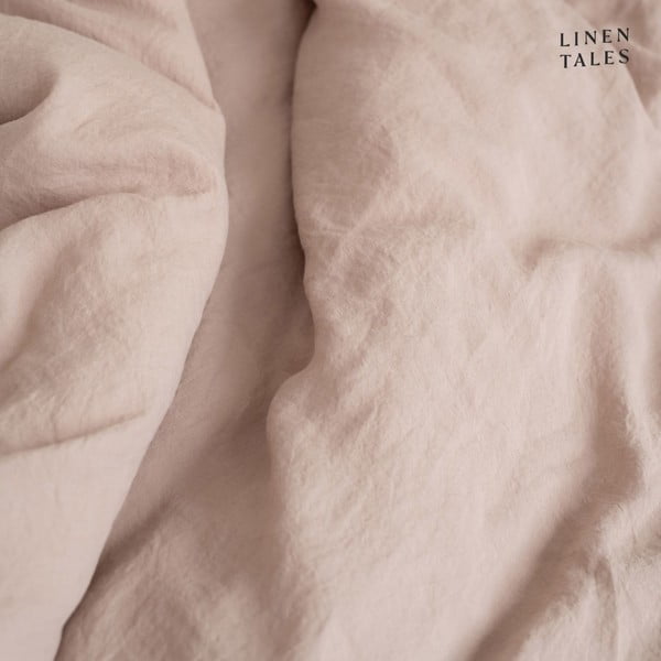 Gaiši brūna lina spilvendrāna ar maliņu Linen Tales, 50 x 60 cm-image-1