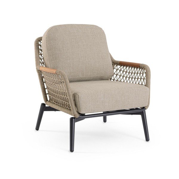 Gaiši brūns metāla dārza atpūtas krēsls Eulero – Bizzotto