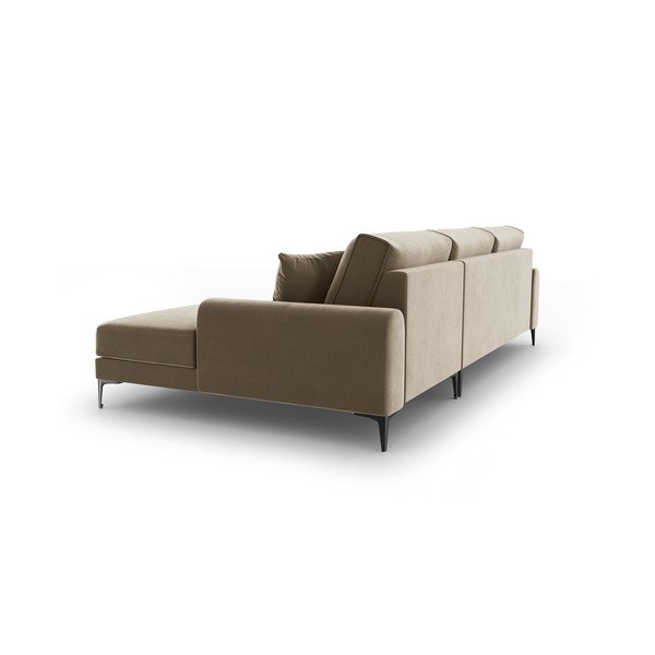 Bēšs samta stūra dīvāns Mazzini Sofas Madara, labais stūris-image-3