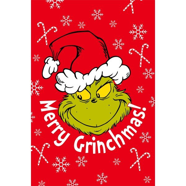 Sarkana bērnu sega no mikroflaneļa 100x150 cm Grinch – Jerry Fabrics