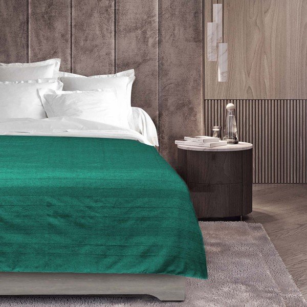 Zilganzaļš gultas pārklājs 180x220 cm Lucile – douceur d'intérieur-image-1