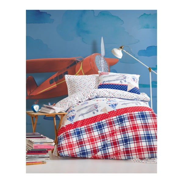 Bērnu kokvilnas gultasveļas komplekts ar gultasveļu Booka, 160 x 220 cm