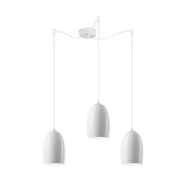 Balta trīsviru griestu lampa Sotto Luce UME S Glossy, ⌀ 14 cm
