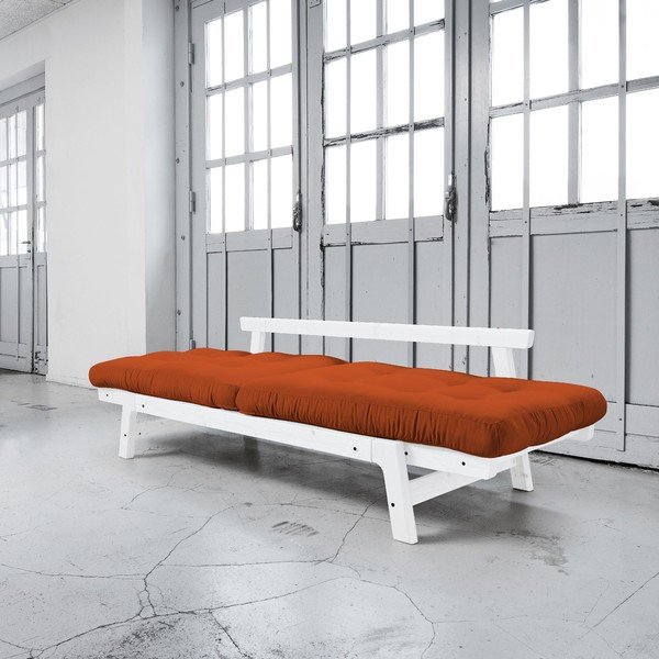 Dīvāns gulta Karup Step White/Orange-image-3