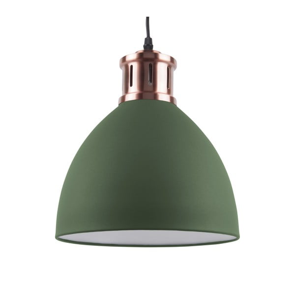 Zaļa piekaramā lampa ar vara krāsas detaļām Leitmotiv Refine, ⌀ 33 cm