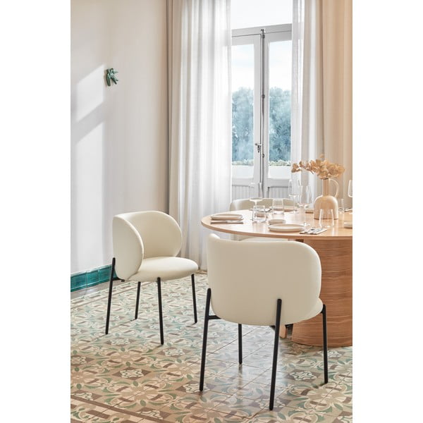 Balti polsterēti ēdamistabas krēsli (2 gab.) Mogi – Teulat-image-2