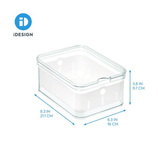 Caurspīdīga uzglabāšanas kaste ar vāku iDesign, 21 x 16 cm-image-3