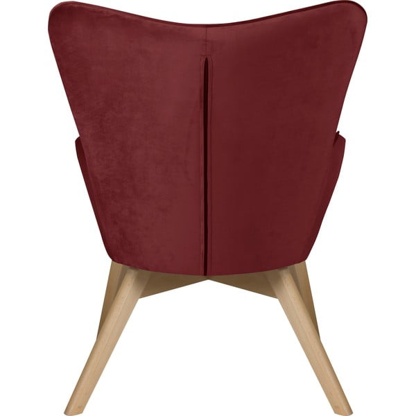 Sarkans samta atpūtas krēsls ar kāju balstu Niko – Ropez-image-4