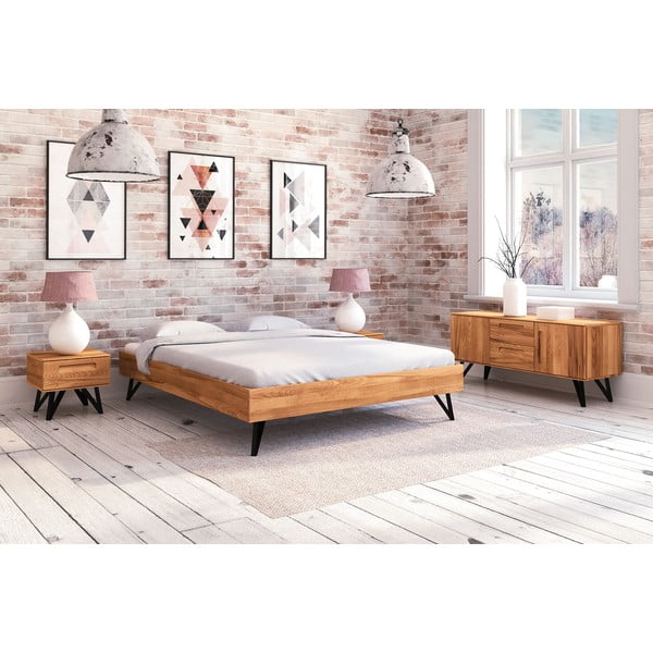 Divguļamā gulta no dižskābarža koka 200x200 cm Golo – The Beds-image-2