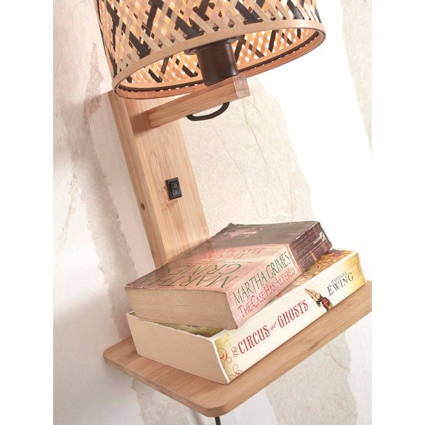 Melna/dabīga toņa sienas lampa ø 18 cm Java – Good&Mojo-image-4