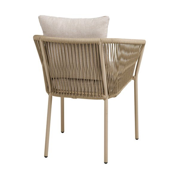 Bēšs metāla/polsterēts dārza krēsls Salerno – House Nordic-image-4