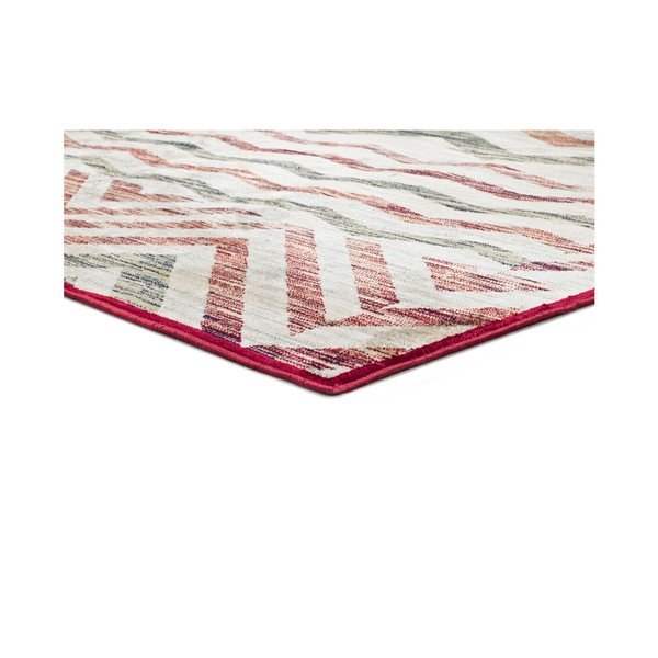 Bēšs un vīna krāsas viskozes paklājs Universal Belga Zig Zag, 70 x 220 cm-image-1