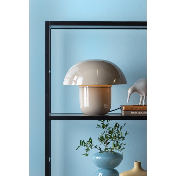 Pelēka galda lampa ar metāla abažūru (augstums 25 cm) Fat Mushroom – Leitmotiv-image-1