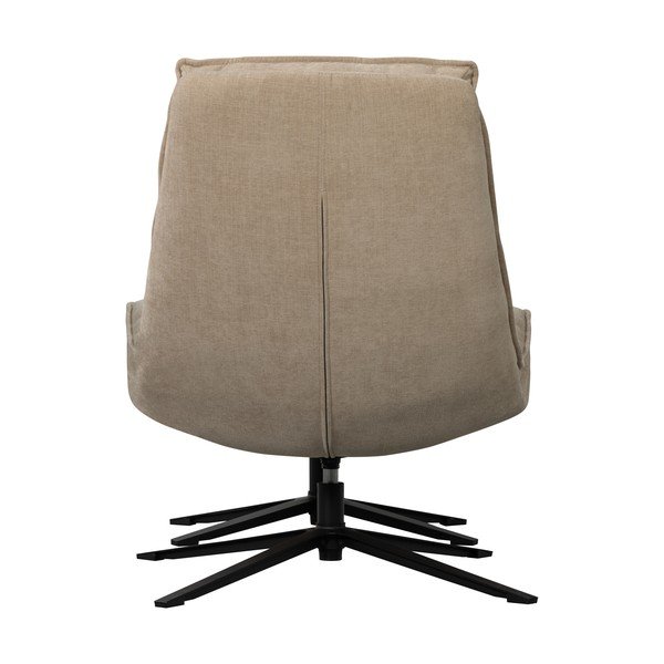 Dabīga toņa grozāms atpūtas krēsls ar kāju balstu no šenila auduma Kube – WOOOD-image-4