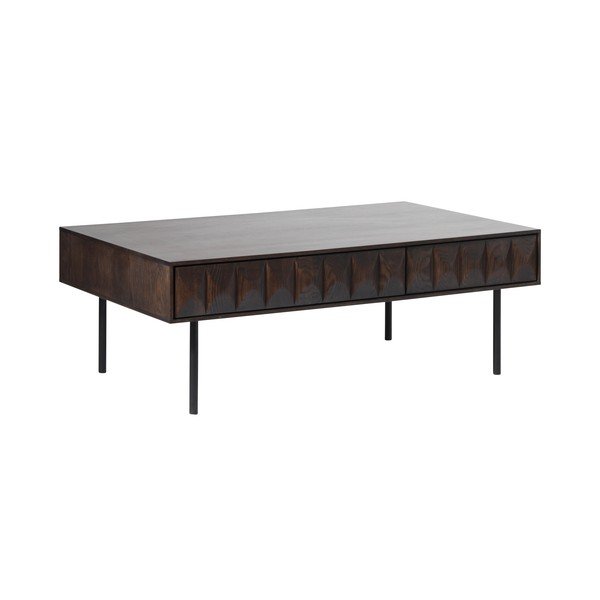 Tumši brūns žurnālgaldiņš ar ozolkoka imitācijas galda virsmu 71x117 cm Latina – Unique Furniture-image-2