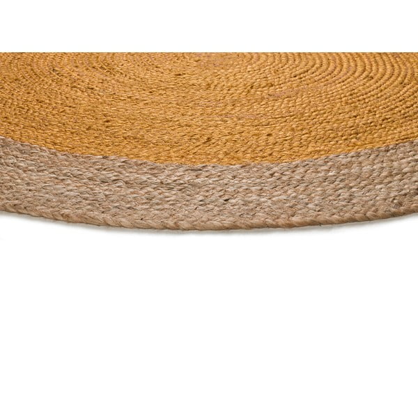 Sinepju dzeltens/dabīga toņa apaļš paklājs ø 120 cm Mahon – Universal-image-3