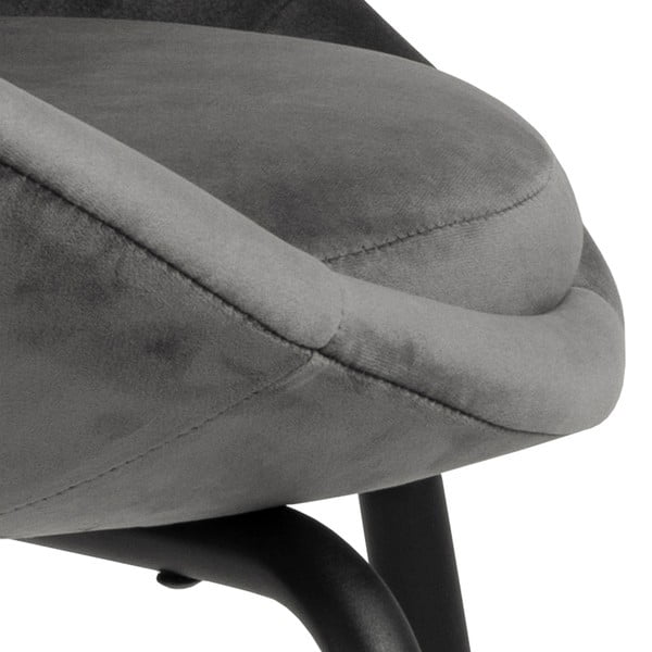 Tumši pelēks samta ēdamistabas krēsls Actona Julia-image-4