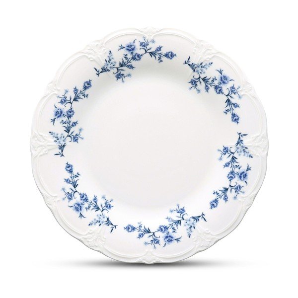 Balts/zils servēšanas porcelāna šķīvis ø 32 cm Retro – BonBistro