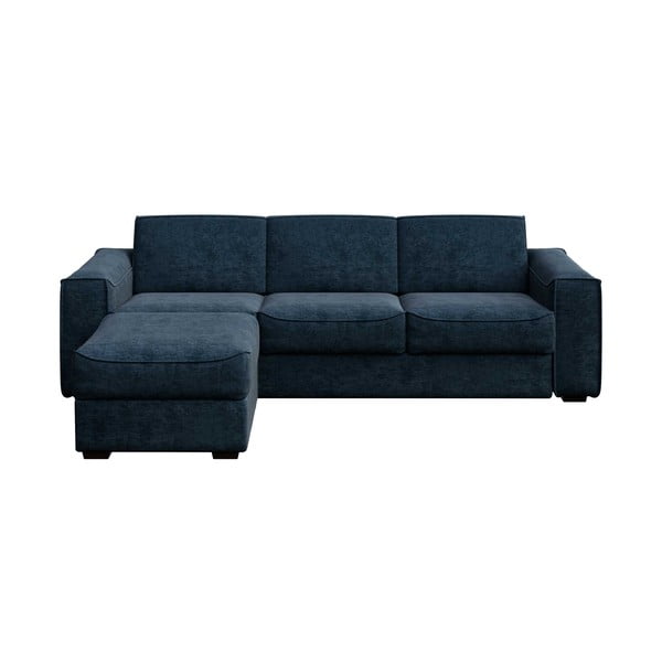 Tumši zils stūra dīvāns Mesonica Munro, kreisais stūris, 308 cm