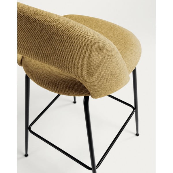 Sinepju dzelteni bāra krēsli (4 gab.) (sēdekļa augstums 63 cm) Mahalia – Kave Home-image-4