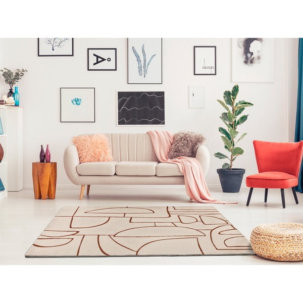 Ķieģeļu sarkans/krēmkrāsas paklājs 80x150 cm Beruti – Universal-image-2