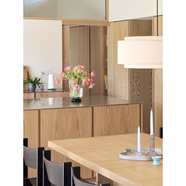 Krēmkrāsas tekstila piekaramā lampa ø60x23 cm Sable – Hübsch-image-2