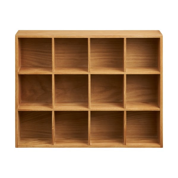 Dabīga toņa daudzlīmeņu sienas plaukts ar ozolkoka imitāciju 11 cm Soria – House Nordic