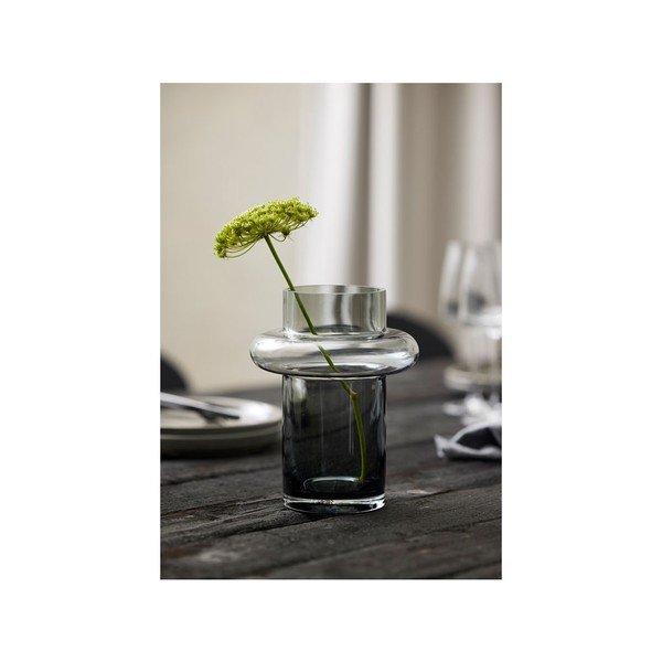 Pelēka stikla vāze Lyngby Glas Tube, augstums 20 cm-image-2