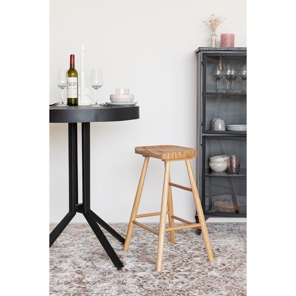 Dabīga toņa ozola masīvkoka bāra taburete (sēdekļa augstums 65,5 cm) Vander – White Label-image-1