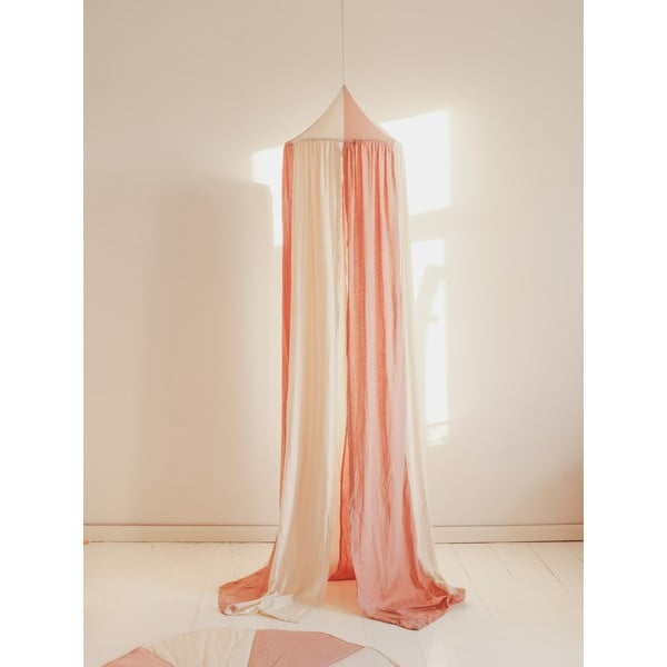 Balts/rozā kokvilnas baldahīns Powder Pink Circus – Moi Mili-image-1