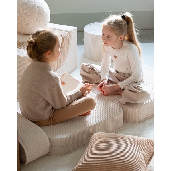 Krēmkrāsas velveta bērnu atpūtas krēsls Flip – Wigiwama-image-3