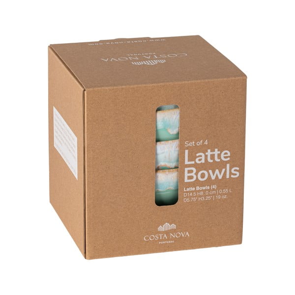 Tirkīzzilas māla bļodas (4 gab.) ø 15 cm Latte – Costa Nova-image-2