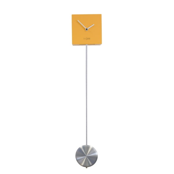Dzeltens Fisura svārsts Amarillo Gris sienas pulkstenis